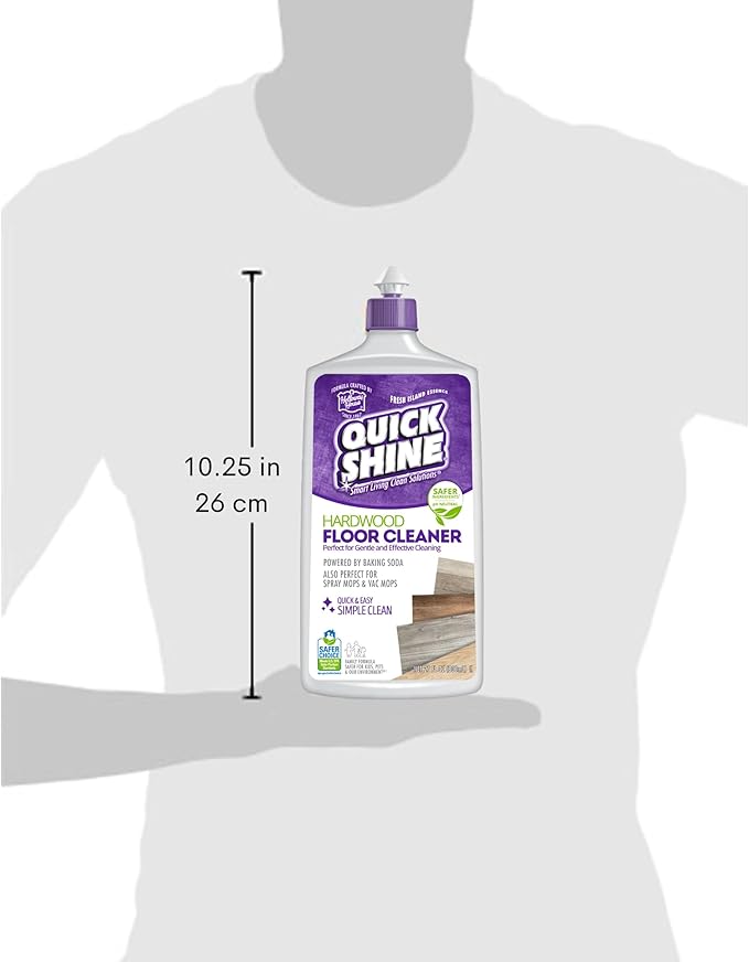 Quick Shine Hardwood Floor Cleaner 27oz| Use in Spray & Vac Mops| Removes Dirt & Scuff Marks| Ready-to-Use, Streak Free, No Rinse| Safer Choice Cleaner| Perfect for Gentle and Effective Cleaning