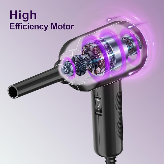 Air Duster - Compressed Air - 5.74 oz High Power Cleaning for Computer - PC - 2 Gear Air Blower (Black Purple)