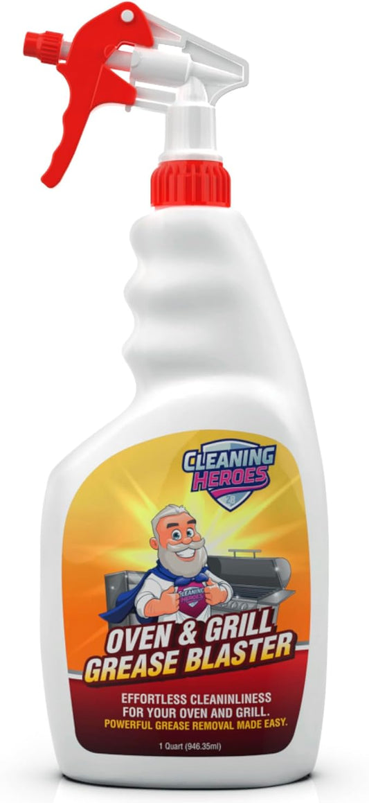 Oven and Grill Cleaner, 32 Fl Oz - BBQ Cleaner and Degreaser - Perfect for Air Fryers, Stoves, Baked-On Grease and Food Buildup