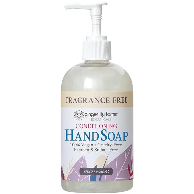 Ginger Lily Farms Botanicals All-Purpose Liquid Hand Soap, 100% Vegan & Cruelty-Free, Fragrance-Free, 12 fl oz (Pack of 6)