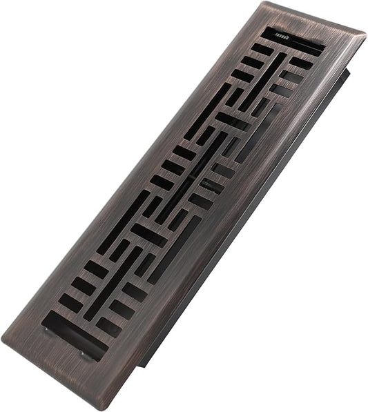 2x10 Inches Heavy Duty Walkable Floor Register Easy Adjust Air Supply Lever Floor Vents - Seattle Design - Vent Cover for Home Floor - Oil Rubbed Bronze