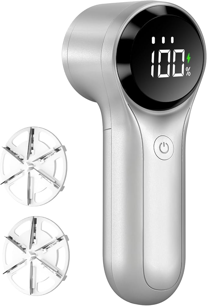 Fabric Shaver, Electric Lint Remover, Rechargeable Lint Shaver, Household Essentials for Clothes, Upholstery, Furniture, Sweater Defuzzer to Remove Pilling, Battery Operated, Birch