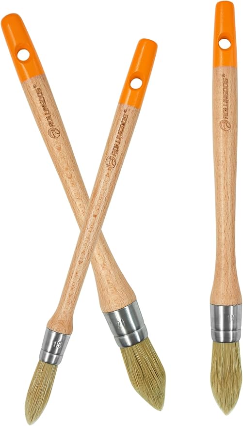 ROLLINGDOG Trim Paint Brush-3PC Trim Brush Set,Small Paint Brush, Edge Painting Tool for Windows, Walls,Doors(15mm,18mm,21mm)
