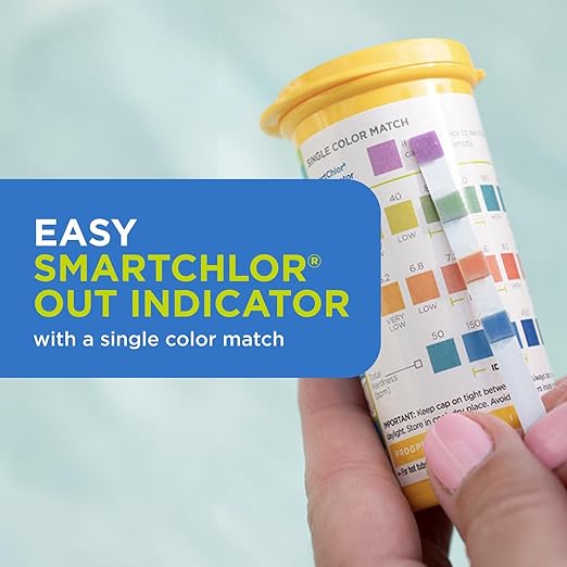 FROG @Ease Test Strips for Hot Tubs and Swim Spas - Test Strip with Out Indicator for FROG @Ease SmartChlor Cartridges, pH, Total Alkalinity and Total Hardness - 30 Test Strips