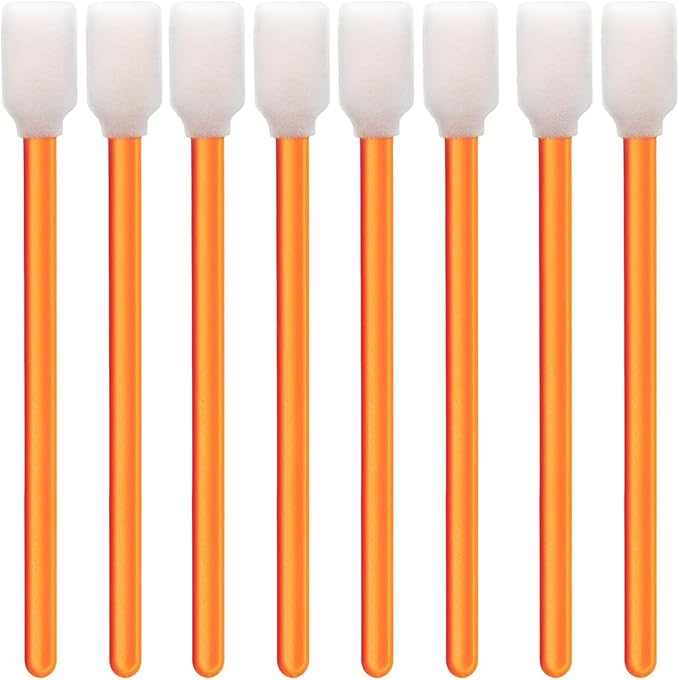 Wellgler's 200pcs Disposable Crevice Cleaning Brush，car air-Conditioning Vents Brush， Window Rails 、Door Rails、Refrigerator Gaps 、Toilet Gaps Brush （Orange）