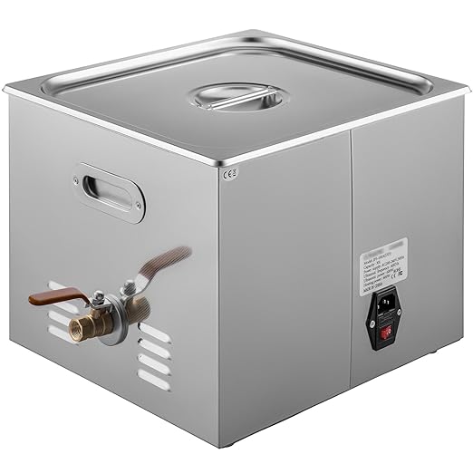 VEVOR 15L Ultrasonic Cleaner with Digital Timer&Heater Professional Ultrasonic Cleaner 40kHz Advanced Ultrasonic Cleaner 110V for Wrench Screwdriver Repairing Tools Industrial Parts Mental Cleaning