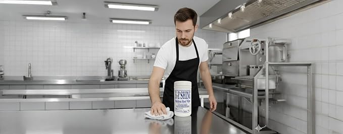 EZ Shine Stainless Steel Wipes - 1x1 Cannister - 40 Count - Removes Fingerprints, Water Marks and Smudges from Appliances - Works Great on Refrigerators, Ovens, & Grills.