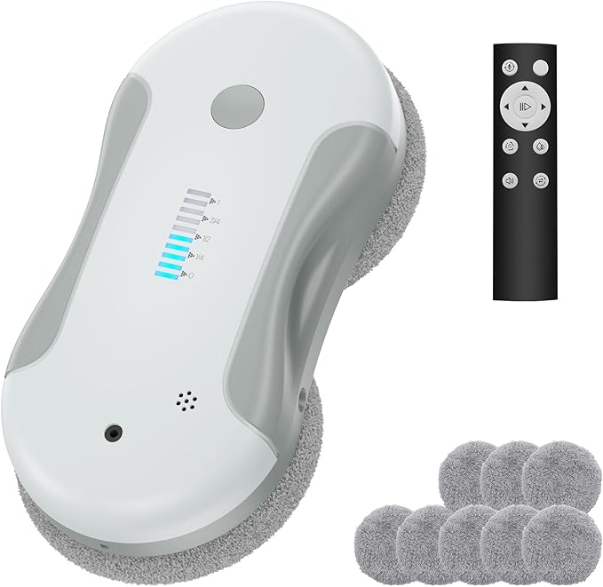 Window Cleaning Robot, 5800Pa Intelligent Window Cleaner Robot with 80ml Dual Water Spray, with Path Planning and Edge Detection for Interior/Exterior Highrise Windows