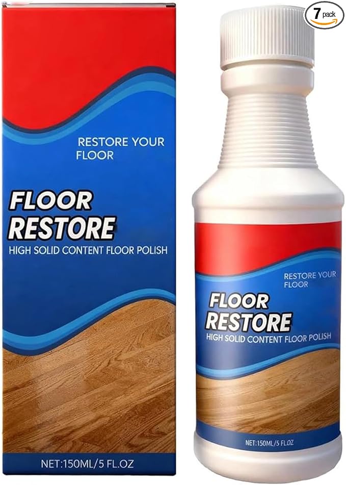 Floor Rescue Cleaner, Floor Repair Polishing Agent for Wood Laminate Tile, Self-Leveling Nano-Fill Refinisher for High-Traffic Areas, No Sanding 5.1 fl oz (150 mL) (7-Pack)