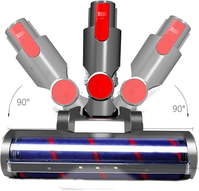Vacuum Soft Roller Brush Head Replacement for Dyson V7 V8 V10 V11 V15 Hardwood Floor Attachment with 4 LED Lights [v10 Slim, v12, sv18, Ball Series Not Compatible]