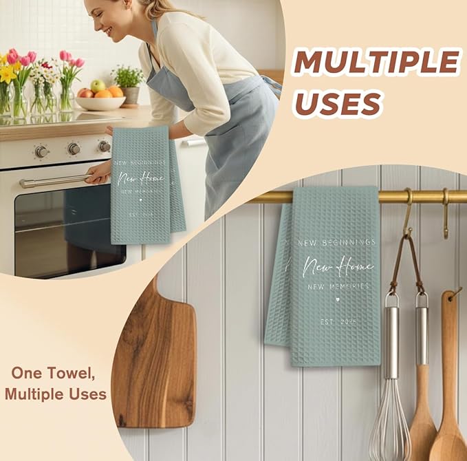 New Home Gift Kitchen Towels with Saying, Funny Decorative Hand Towel, Housewarming Gift Ideas for New Homeowners, Cute Funny Hand Towels Bathroom Kitchen 16x24 Inch-b03