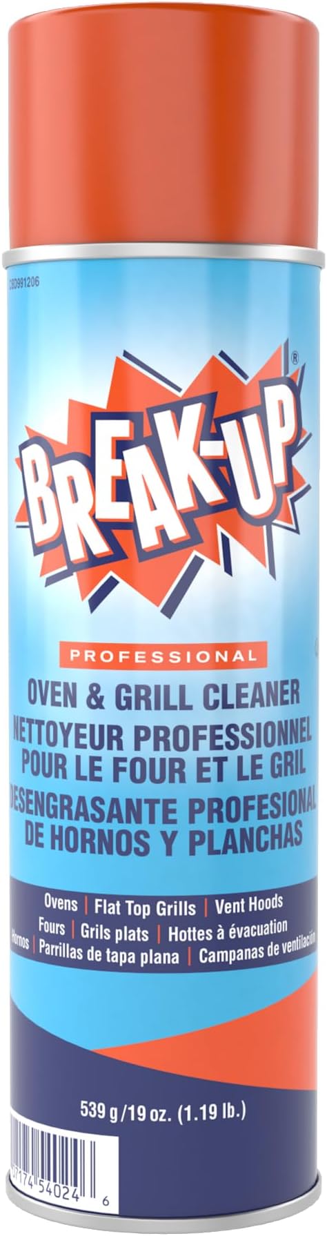 Diversey CBD991206 Break Up Professional Oven & Grill Cleaner, Heavy Duty Spray Removes Baked on Grease, Aerosol, 19-Ounce