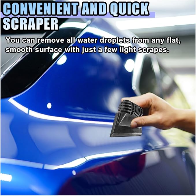 Small Squeegee, PPF Window Tint Squeegee, Rubber Non-Slip Handle Tint Squeegee, Multifunctional Wrap Scraper for Window Cleaning, Shower Glass Door, Car Windshield (Black)