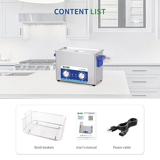 DK SONIC Ultrasonic Cleaner,4L 120W Ultrasonic Jewelry Cleaner with Heater& Mechanical Timer,Sonic Cleaner for Cleaning Jewelry,Eyeglasses,Coins(Include Basket)