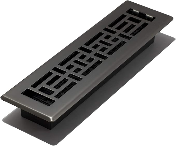 Decor Grates AJH212-GM Oriental Floor Register, 2x12 Inches, Gun Metal