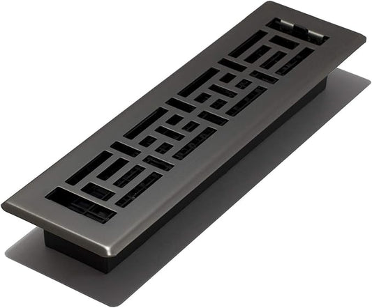 Decor Grates AJH212-GM Oriental Floor Register, 2x12 Inches, Gun Metal