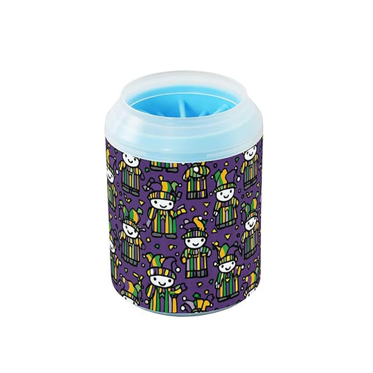 Dog Paw Cleaner Cups for Dogs Pets Foot Washer Paw Scrubber for Medium Small Cats Dogs Cute Cleaning Cup Cute Mardi Gras Dots