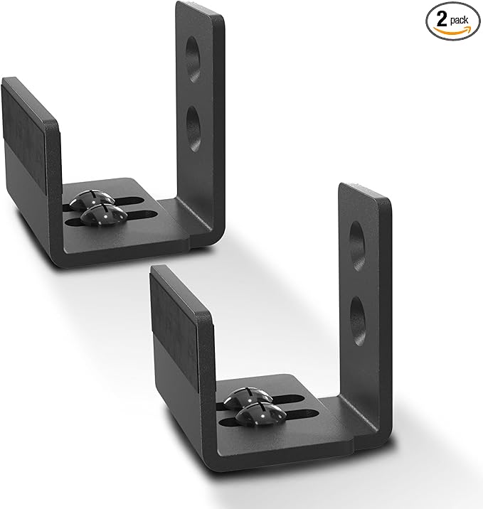 EaseLife Sliding Barn Door Bottom Floor Guide,U Shape,Flexible Adjustable Fit Distance,Flush Flat Bottom Design,Wall Mount System,for Door & Cabinet,Black,2 Pack