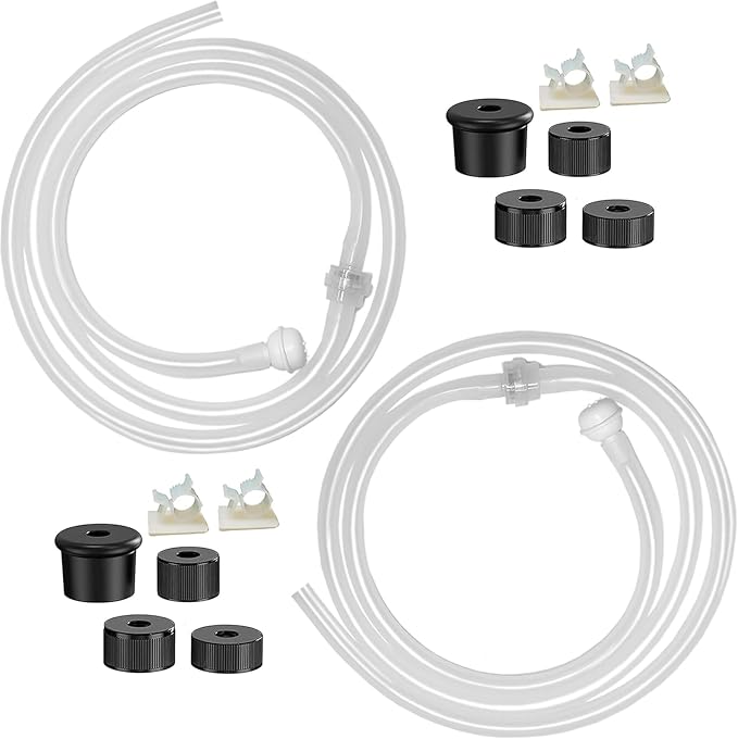 Sink Soap Dispenser Tube 47" with Check Valve, Kitchen Dish Detergent Dispenser Tubing, Under Sink Dispenser Extension Hose for Prevent Backflow Countertop Kitchen Sink Accessories 2sets Pack