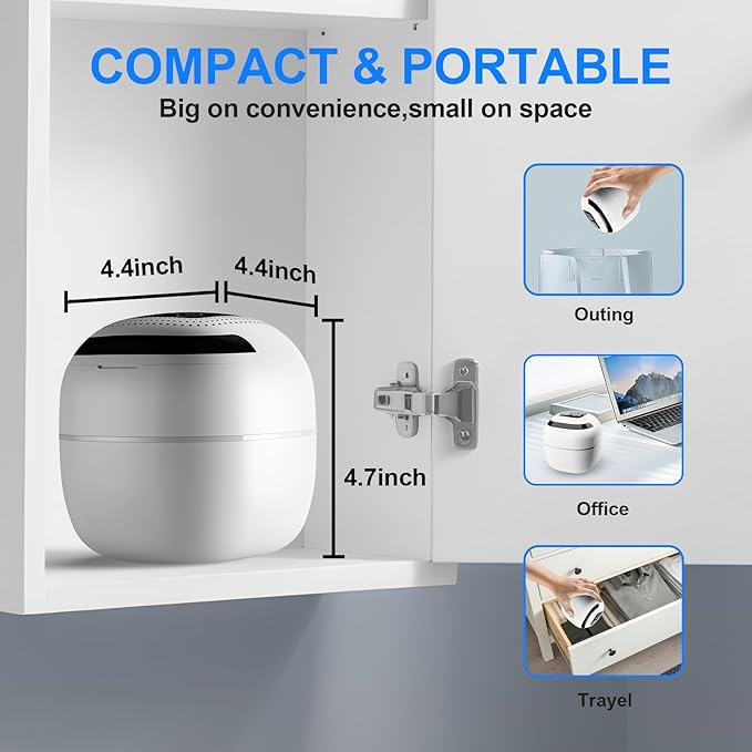 Retainer Cleaner ultrasonic，45kHz 180ml ultrasonic cleaner, cleaning and drying functions with Digital Timer，Retainer Cleaner Machine for Dentures, Mouth Guards, Braces, Jewelry (white)