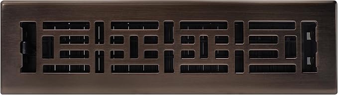 Decor Grates AJH212-RB Oriental Floor Register, 2x12 Inches, Rubbed Bronze Finish