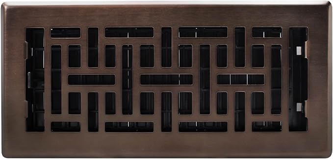 Decor Grates (4-Pack) AJH410-RB Oriental Floor Register, 4x10 Inches, Rubbed Bronze Finish