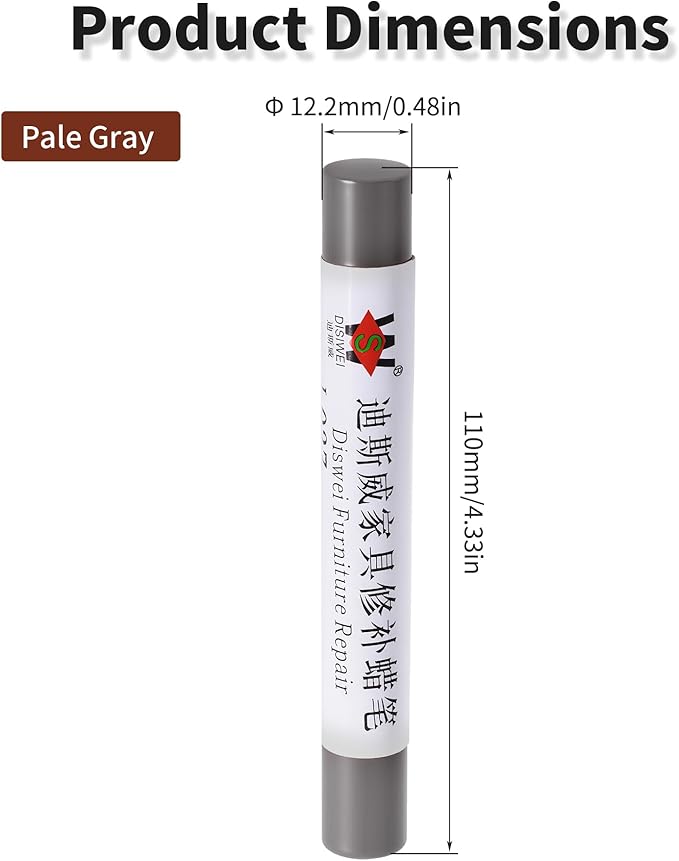 Wood Filler Sticks Pale Gray Furniture Scratch Repair Crayons Wood Floor Repair Wax Filler Sticks Furniture Repair Wax Crayons for Wooden Furniture, Floors, Cabinets & Tables