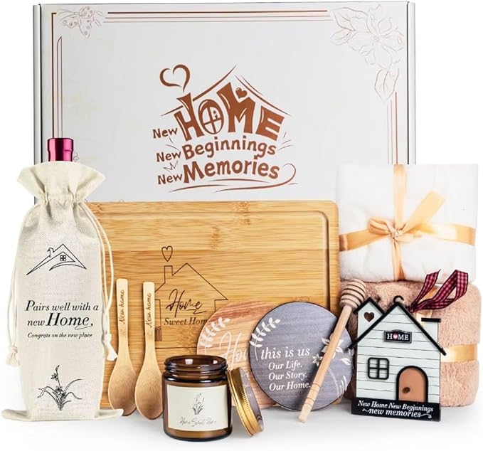 House Warming Gifts New Home, 11 Pcs Housewarming Gift Ideas Basket, Closing Gifts for Home Buyer, Couple, Women, New Apartment Homeowners