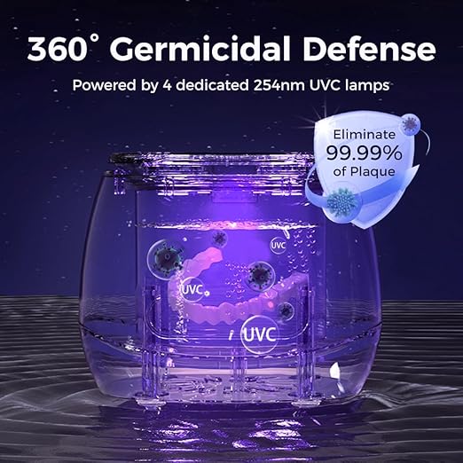 Ultrasonic Retainer Cleaner with UV Sterilizer, 45kHz Dental Cleaning Machine for Dentures, Aligners, Mouth Guards, Braces & Jewelry – Portable 200ML Rechargeable Cleaning Pod W190MAX (White)