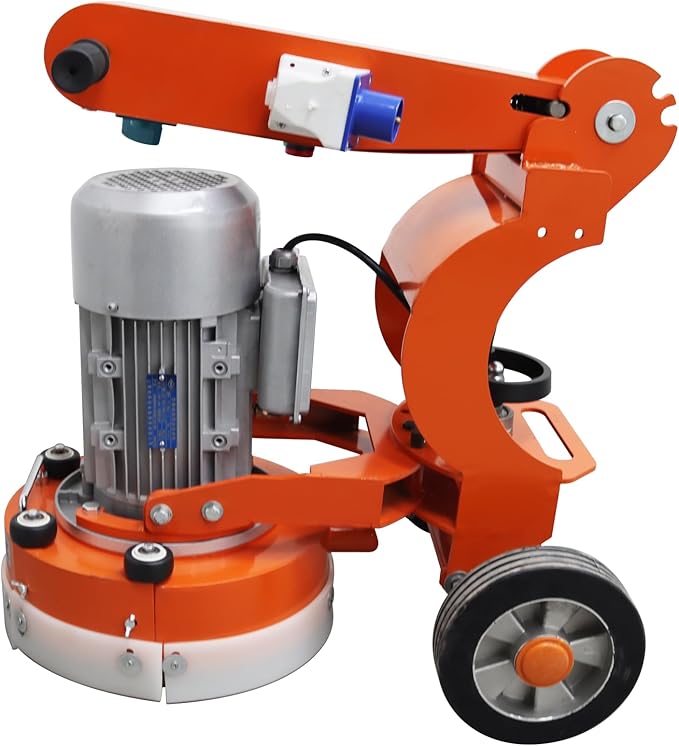 Floor Grinding And Trimming Machine Hand Push Cement Ground Grinder Polishing Machine with 3pcs Grinding Heads 220V
