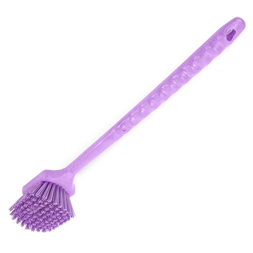 SPARTA 40501EC68 Plastic Large Scrub Brush, Kitchen Brush, Utility Brush With Long Handle For Cleaning, 20 Inches, Purple