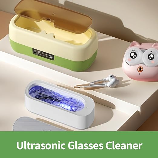 Ultrasonic Glasses Cleaner - Professional Ultrasonic Electric Jewelry Cleaner, Compact Rechargeable Cleaning Device Display | Rings Silver Necklaces Dentures for Strap Daily Adults