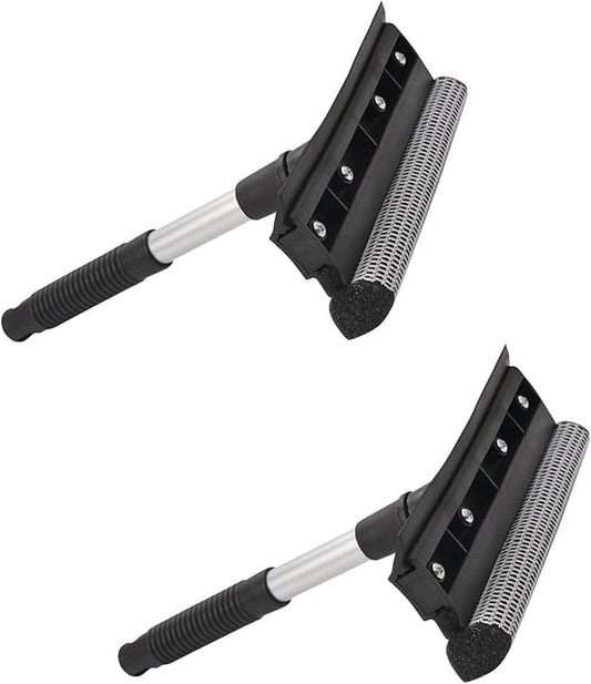 2 Pack Squeegee for Car Window Cleaning and Windshield Washing Standard Window Squeegee Cleaner Tool Windshield Cleaning Squeegee with Scrubber for Multiple Applications