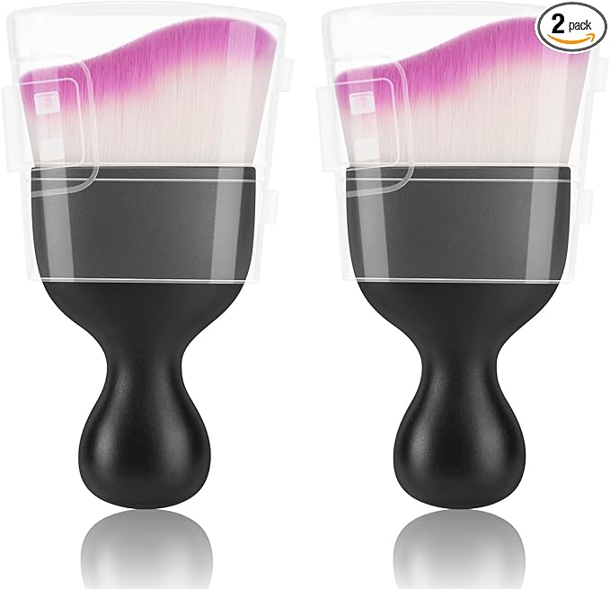 2 PCS Car Interior Detailing Brush, Auto Car Dusting Brushes, Soft Bristles Duster Removal Cleaning Tool for Dashboard Interior, Exterior, Skylight, Leather, Dust Brush, White & Purple