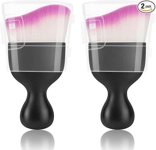 2 PCS Car Interior Detailing Brush, Auto Car Dusting Brushes, Soft Bristles Duster Removal Cleaning Tool for Dashboard Interior, Exterior, Skylight, Leather, Dust Brush, White & Purple