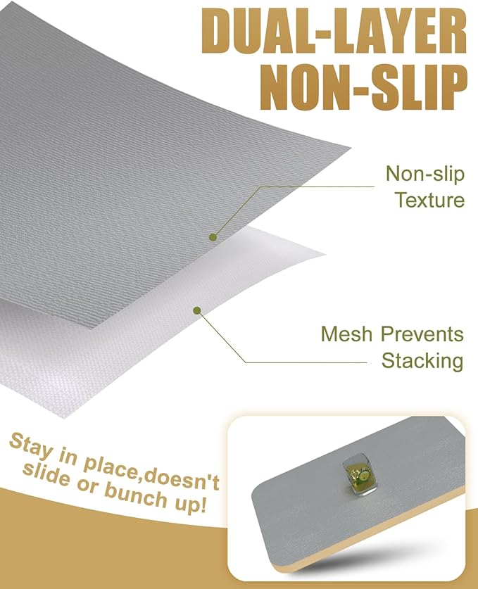 Shelf Liners for Kitchen Cabinets Non-Adhesive, Non-Slip Thickened Shelf Paper Waterproof Washable for Drawer Dresser Pantry Shelve Bathroom Protector Liner