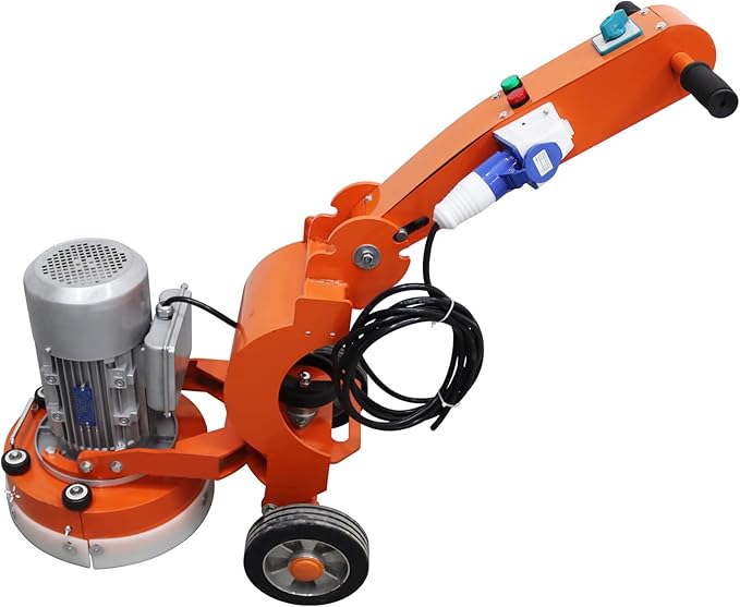 Floor Grinding And Trimming Machine Hand Push Cement Ground Grinder Polishing Machine with 3pcs Grinding Heads 220V