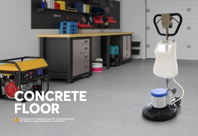 Industrial 17" Floor Buffer Polisher Machine | 1200W Heavy Duty Metal Body & Handle | Multi-Functional Commercial Floor Scrubber | Includes Full Attachment Kit