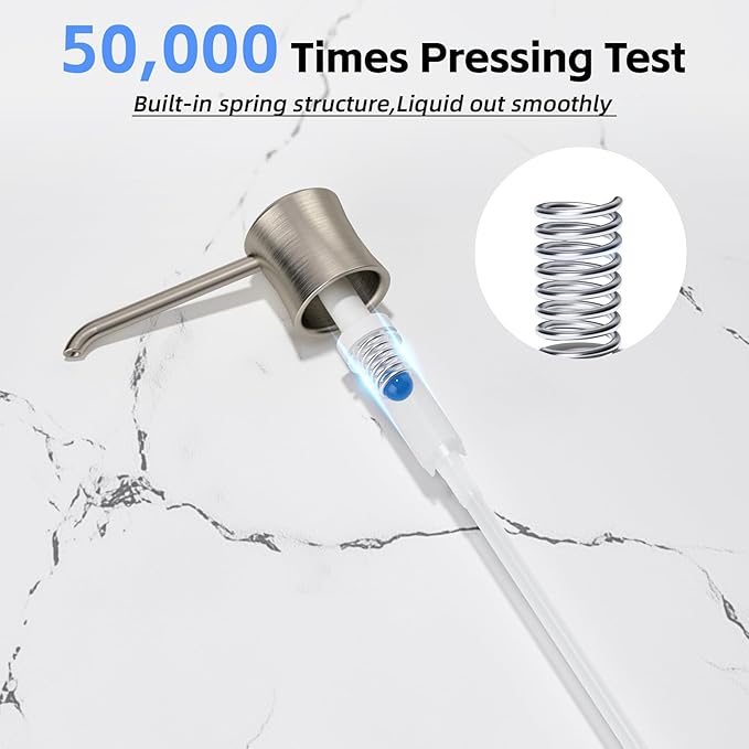 Samodra Sink Soap Dispenser and Extension Tube Kit, ABS Pump Head Bronzed Built in Design with 47” Extension Tube to Soap Bottle, No More Messy Refills(No Bottle)