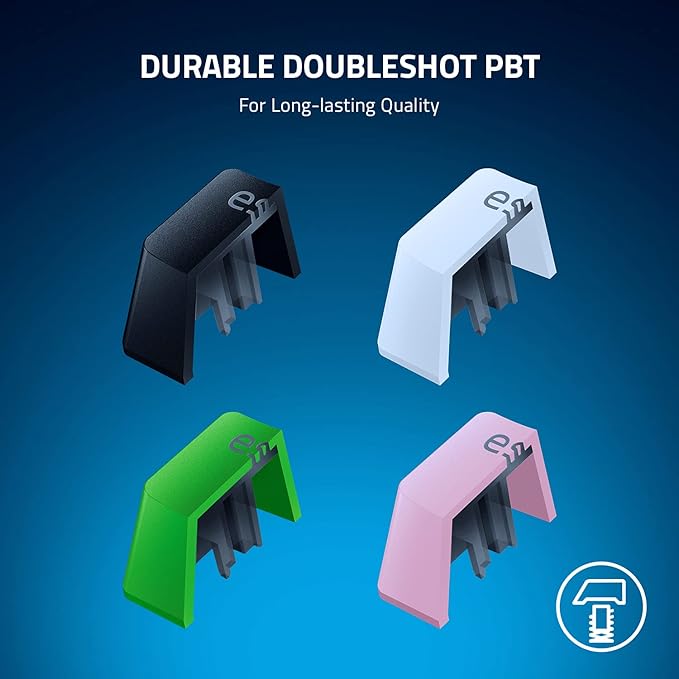 Razer PBT Keycap + Coiled Cable Upgrade Set: Durable Doubleshot PBT - Universal Compatibility - Keycap Removal Tool & Stabilizers - Tactically Coiled & Designed - Braided Fiber Cable - Classic Black