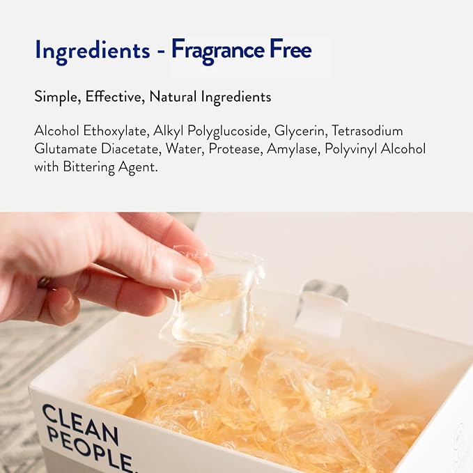 The Clean People Ultra Concentrated Laundry Detergent Pods, 192 Count, Fragrance Free, Plant-Based, Plastic Free, Septic Safe, Good for Sensitive Skin, Effective, Eco-Friendly