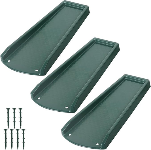 Rain Gutter Downspout Splash Block, Gutter Downspout Extensions for Water Drainage, 24" Gutter Splash Guards Downspout Extender, Fixable Down spout Drain Trays with PE Nails(3 Pack, Green)