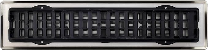 Decor Grates AJH214-NKL Oriental Floor Register, 2x14 Inches, Brushed Nickel