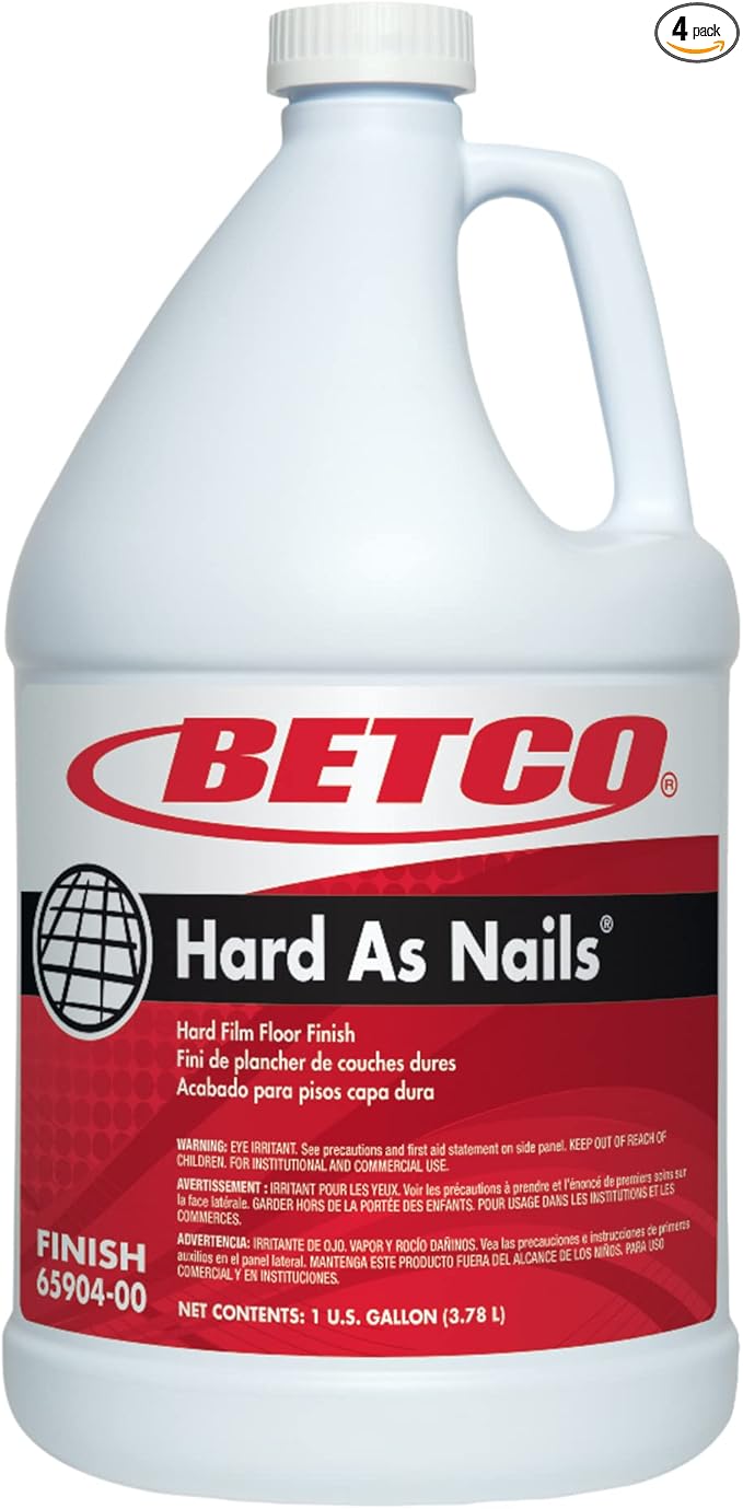 Betco® Hard As Nails® Floor Finish, 128 Oz Bottle, Case Of 4