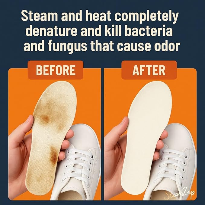 Handheld Shoe Steam Cleaner – All-in-One Shoe Care with Pro Steam Power | 5 Attachments to Clean, Deodorize & Remove Creases from Sneakers, Dress Shoes & Boots