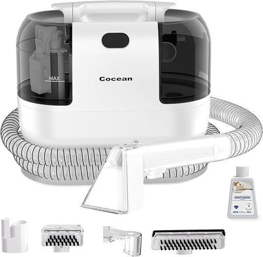 COCEAN Carpet Cleaner Machine With Carpet Shampooer, Upholstery cleaner, Carpet Shampooer Machine, 250ML Rug Shampooer, Spot Cleaner Machine, Couch, Pets, Furniture,Car detailing With 4 Cleaning Tools
