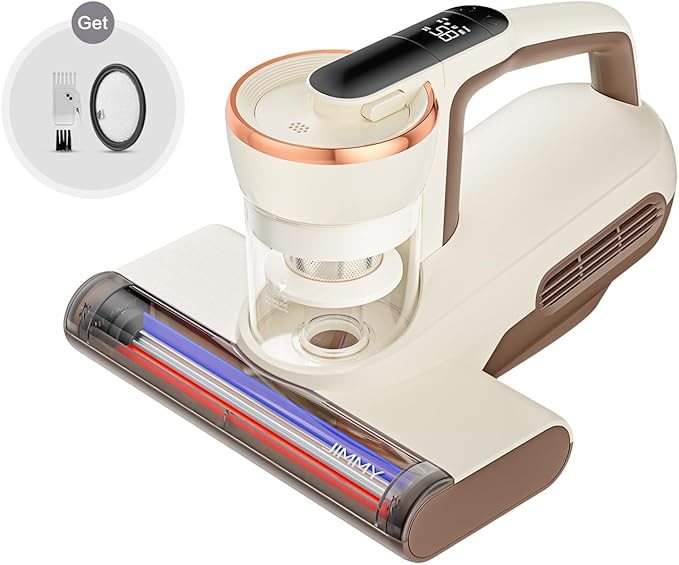 Jimmy WB63 Mattress Vacuum Cleaner – Anti-Mite & Dust Mite Removal Bed Vacuum with UV-C Light, 15KPa Strong Suction, Dual Cyclone Filtration for Mattress, Sofa & Upholstery