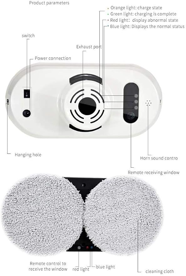 Anti-Falling Automatic Detection Window Cleaning Glass Cleaner Smart Robot Vacuum Cleaner for Tiling Glass/Tile Walls/Windows
