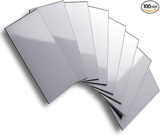 AULIGET 100-Piece Polished Grey Thick PVC Peel and Stick Backsplash, 3" x 6" Waterproof Subway Tile Peel and Stick Wall Tiles for Kitchen & Bathroom