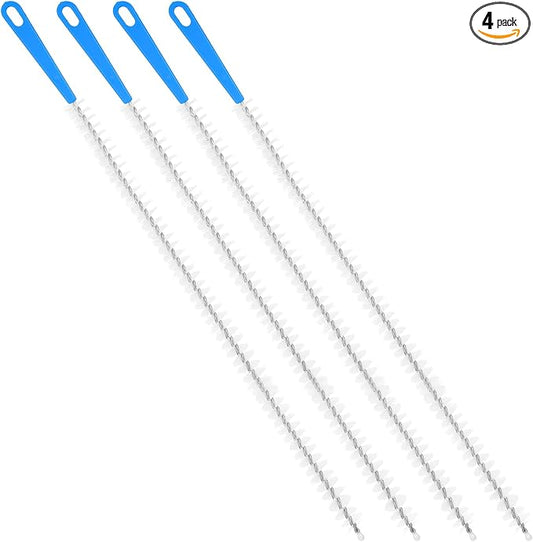 4 Pack Flexible Drain Cleaning Brush, 23.6inch Long Drain Clog Remover Tool with Nylon Bristles Rust-Resistant Sink Unblocker Tool for Toilet Kitchen Shower Sewer Tub
